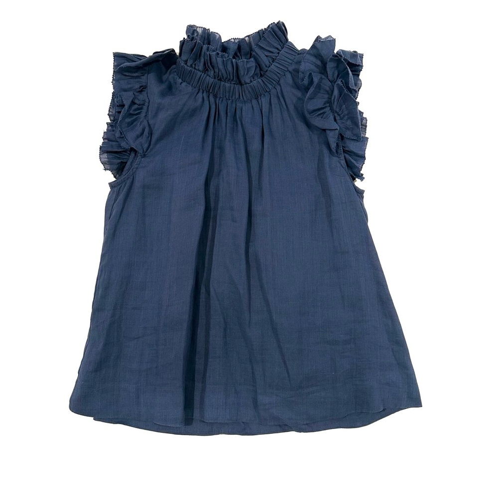 Sea New York Ruffled Navy Blue Lucy Top Size 4
